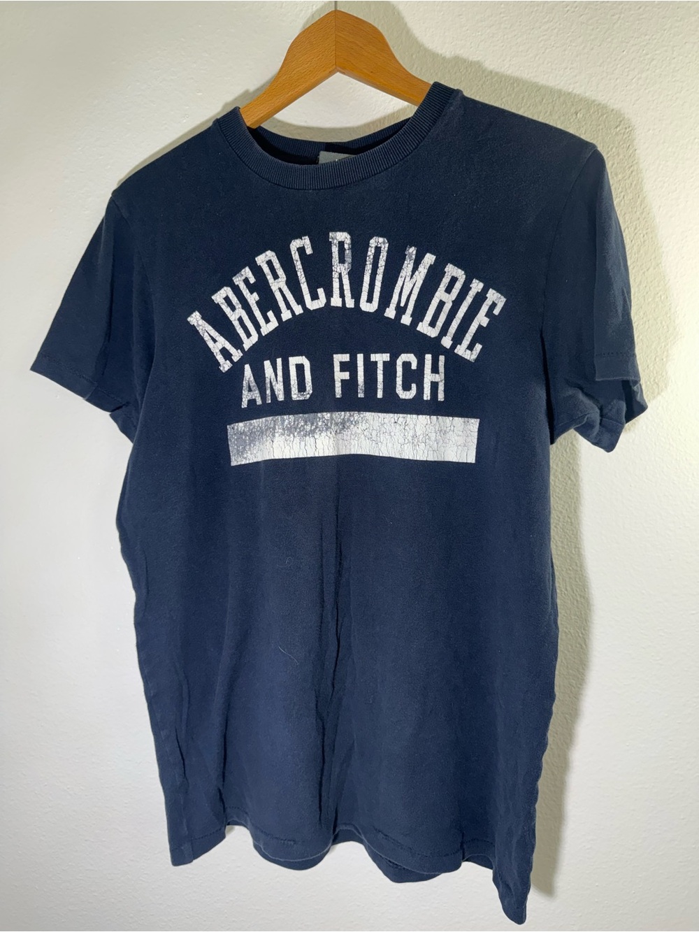 Abercrombie & Fitch Mens Navy Blue Muscle Fit Logo Graphic T-Shirt Large